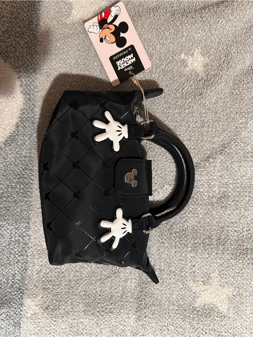 NWT Disney x Primark Black mini crossbody pouchette with White Glove Details - Picture 3 of 10